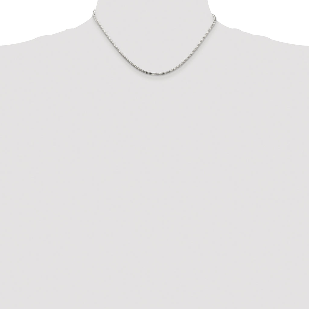 Sterling Silver Rhodium-plated 2mm Snake Chain