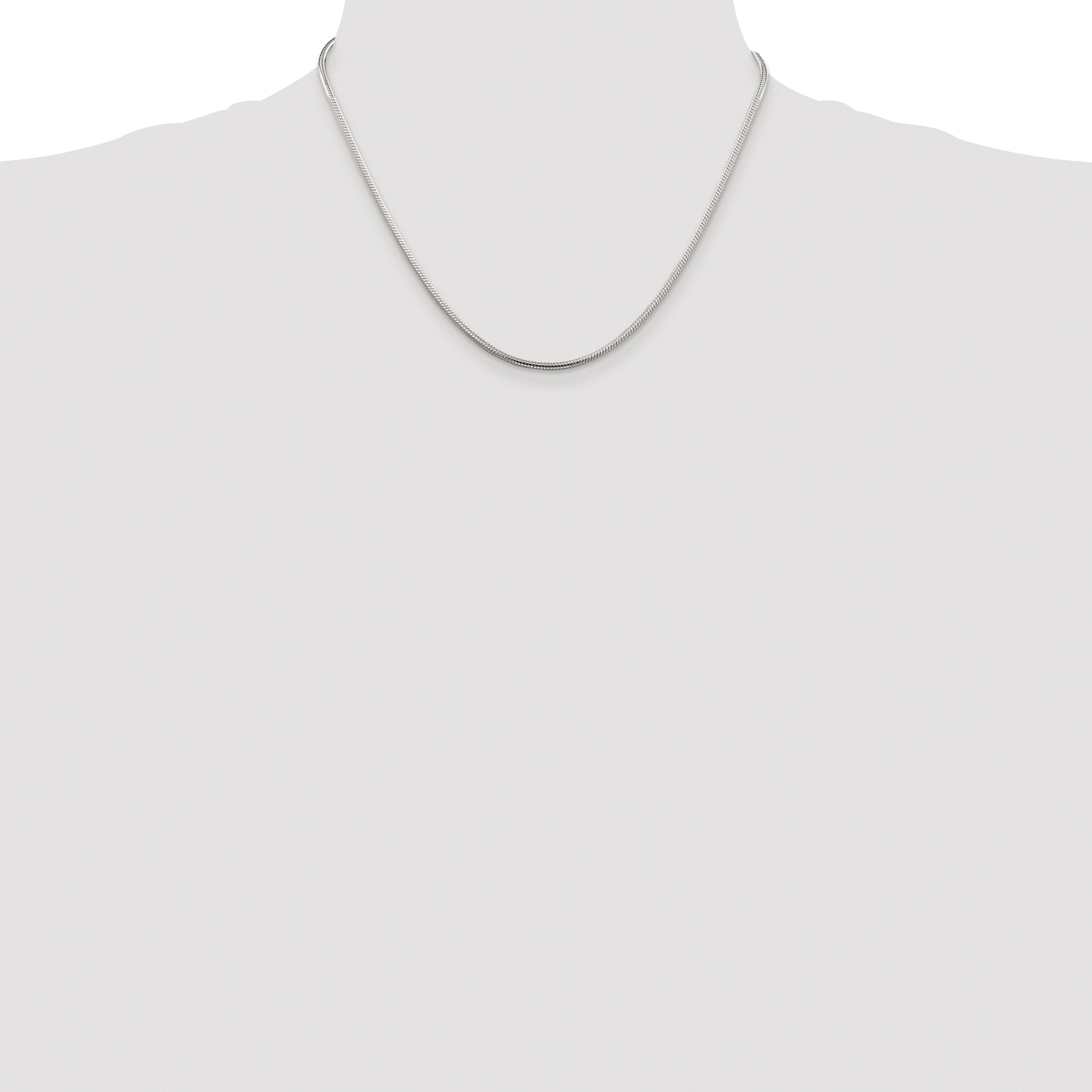 Sterling Silver Rhodium-plated 2mm Snake Chain