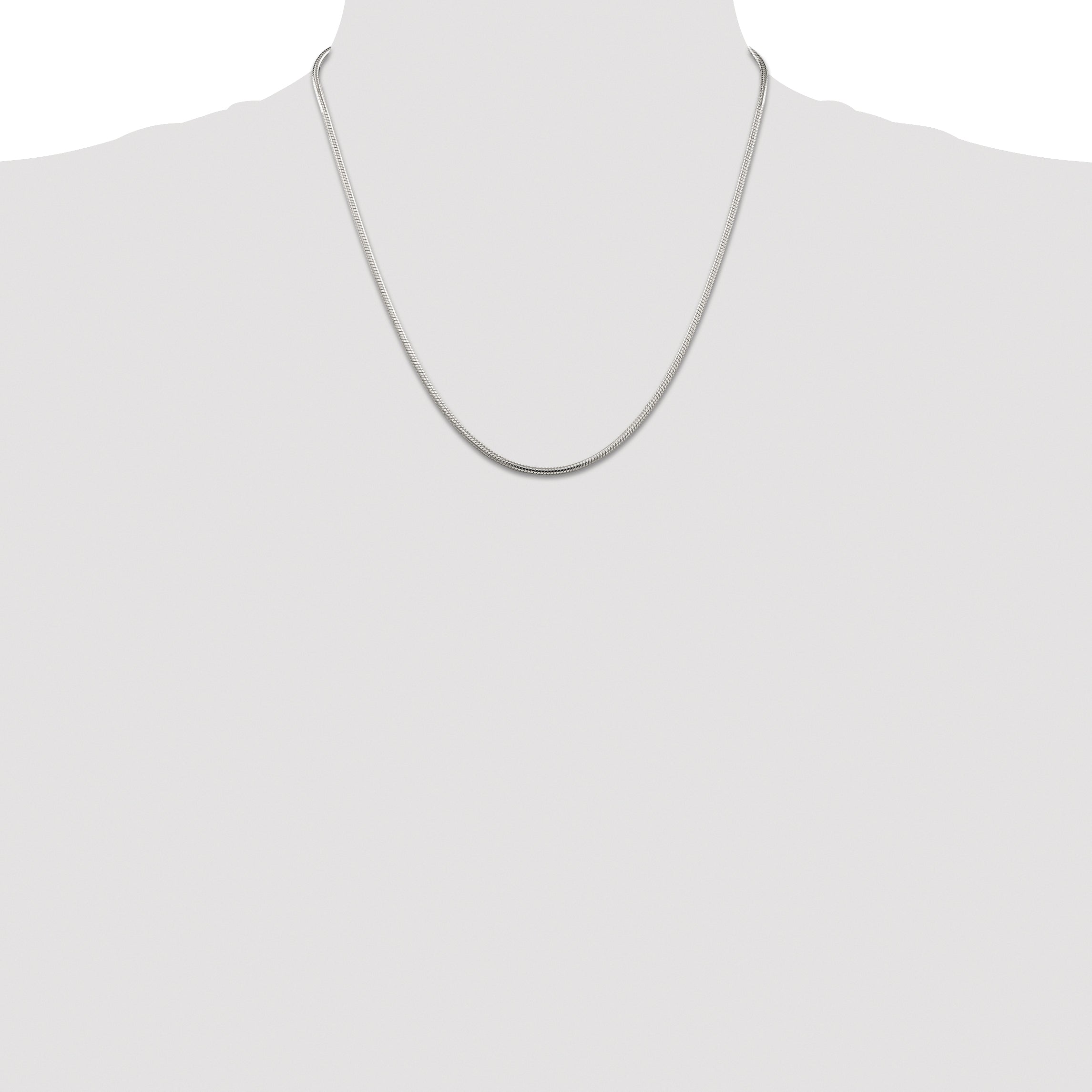 Sterling Silver Rhodium-plated 2mm Snake Chain