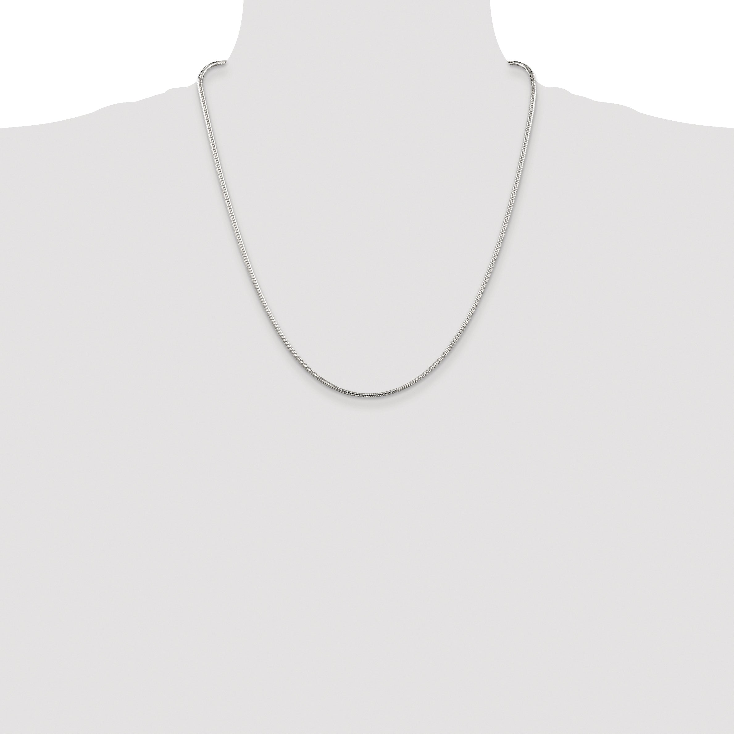 Sterling Silver Rhodium-plated 2mm Snake Chain