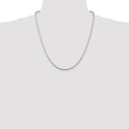 Sterling Silver Rhodium-plated 2mm Snake Chain
