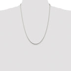 Sterling Silver Rhodium-plated 2mm Snake Chain