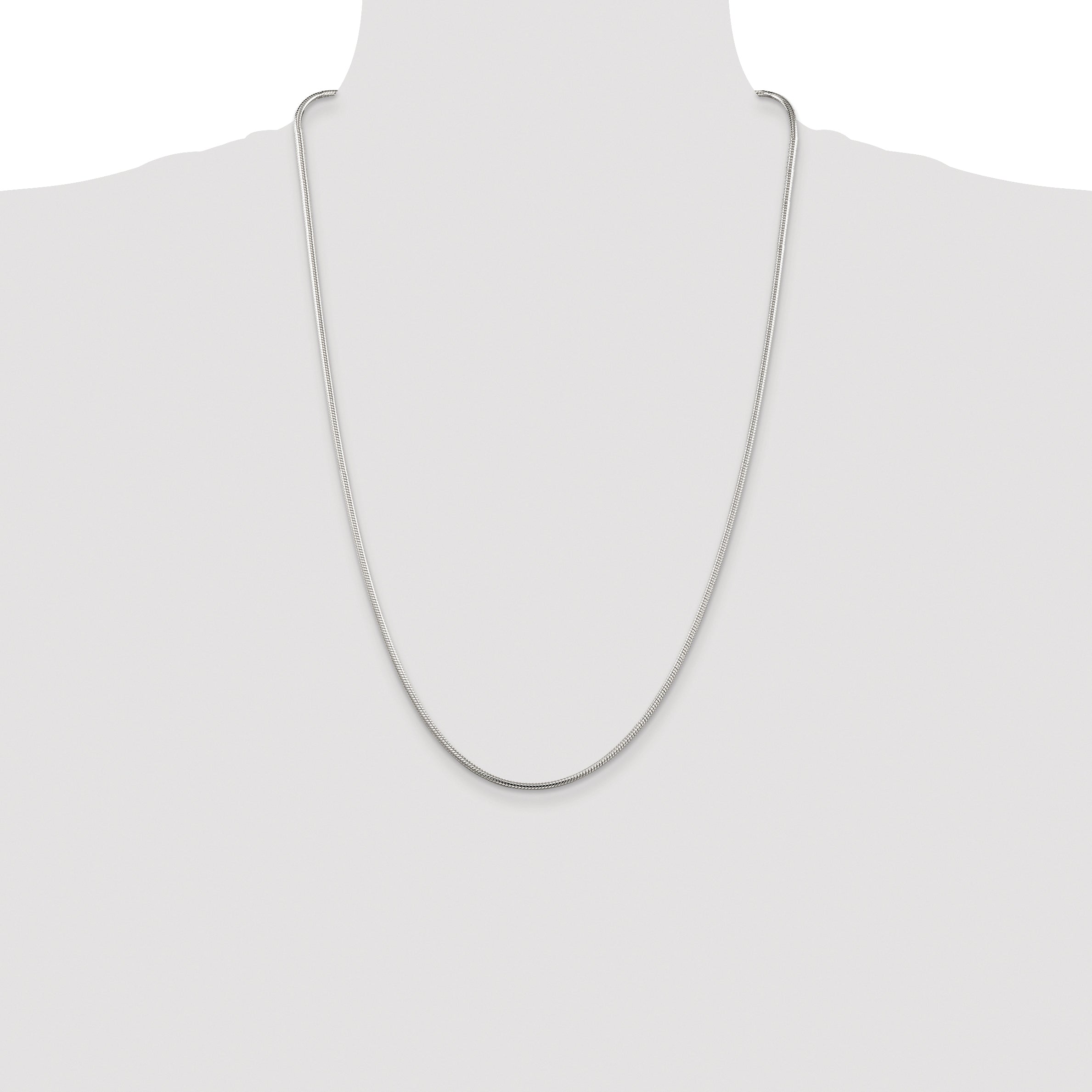 Sterling Silver Rhodium-plated 2mm Snake Chain