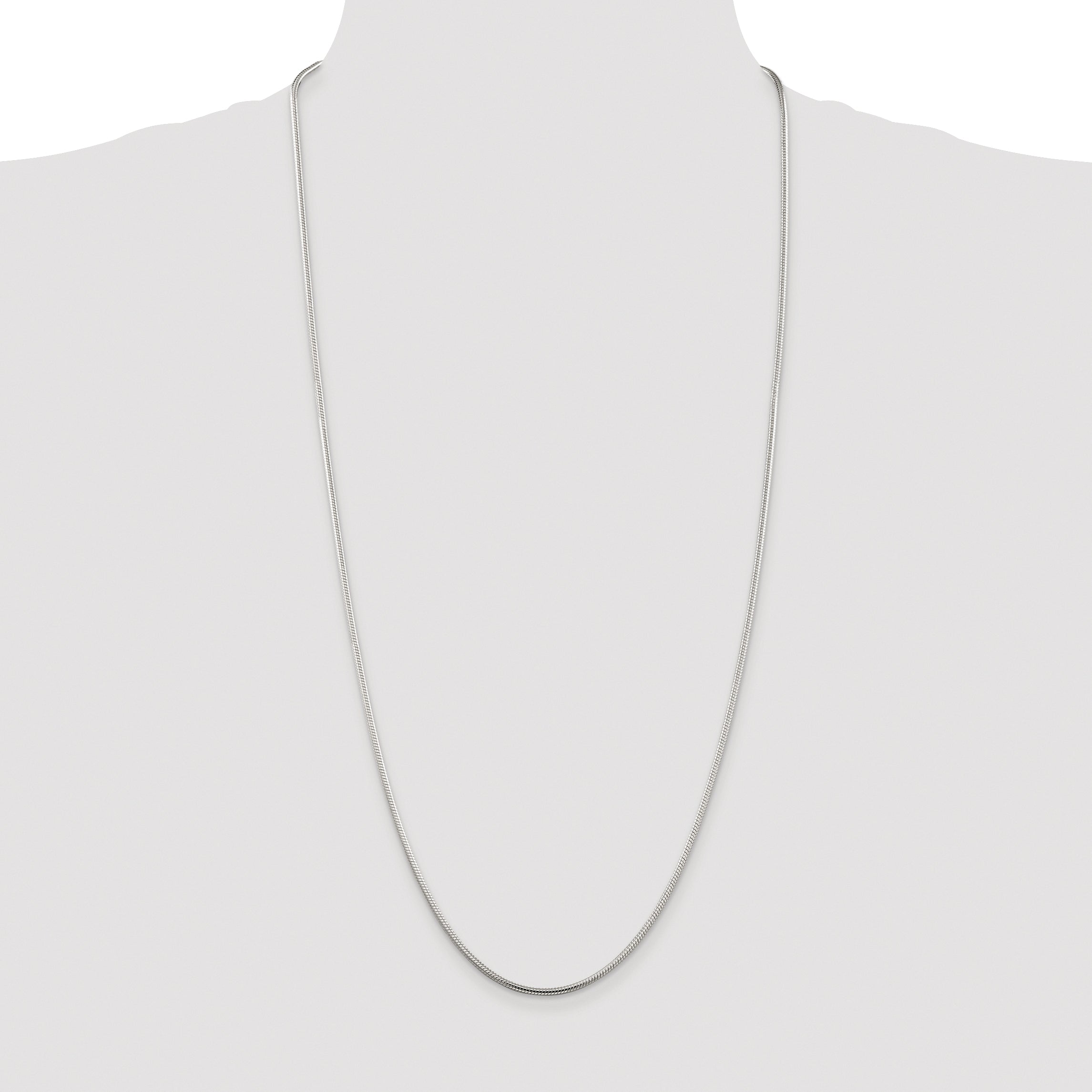 Sterling Silver Rhodium-plated 2mm Snake Chain