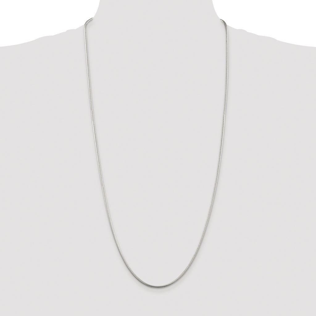Sterling Silver Rhodium-plated 2mm Snake Chain