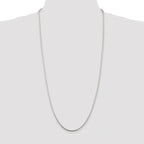 Sterling Silver Rhodium-plated 2mm Snake Chain