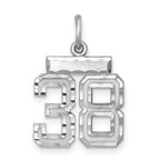 #38 Charm in Sterling Silver, 20mm Diamond-Cut - Sophia Jewelers