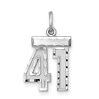 Number 41 Charm in Sterling Silver, 20mm Diamond-Cut - Sophia Jewelers