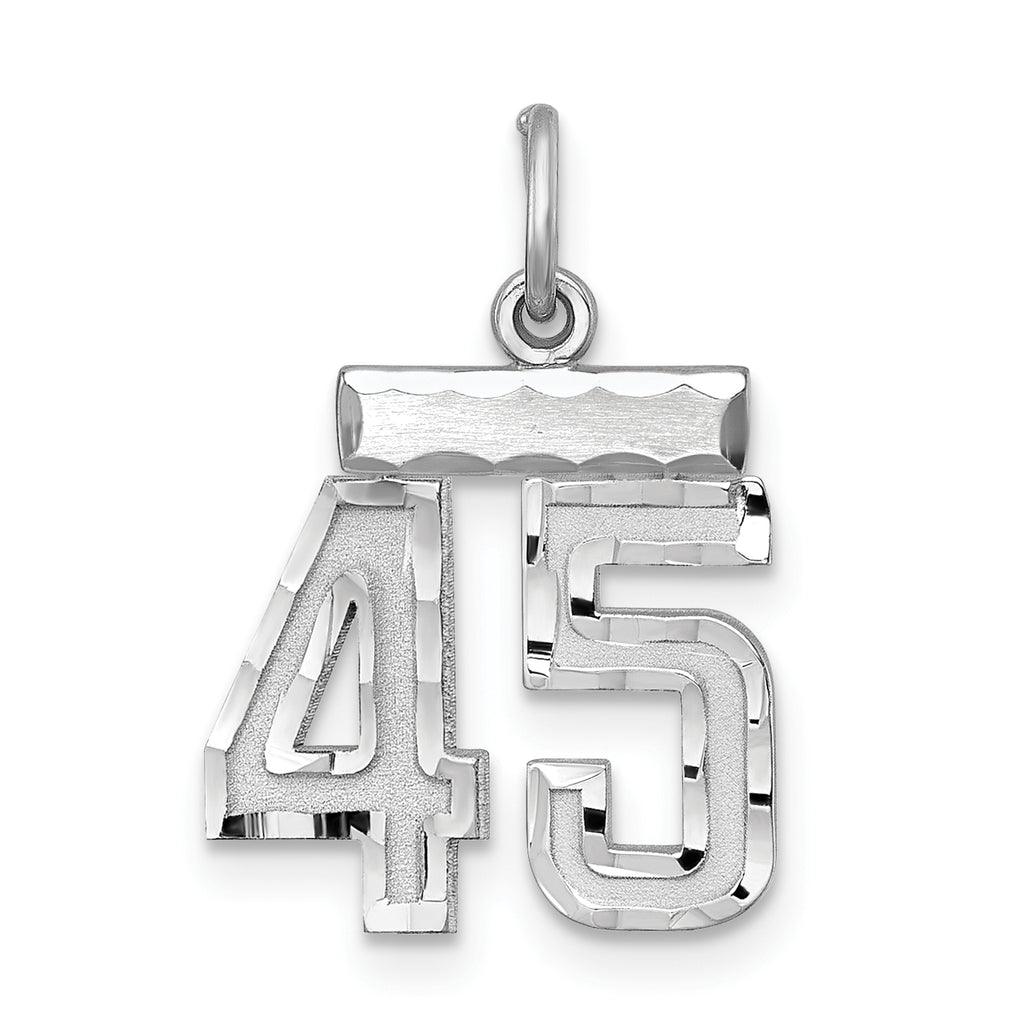 #45 Charm in Sterling Silver, 20mm Diamond-Cut - Sophia Jewelers