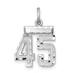 #45 Charm in Sterling Silver, 20mm Diamond-Cut - Sophia Jewelers