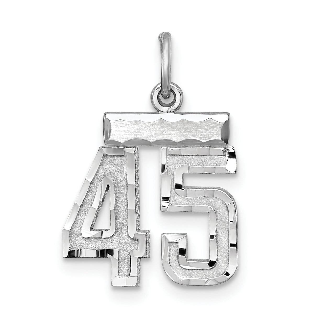 #45 Charm in Sterling Silver, 20mm Diamond-Cut - Sophia Jewelers