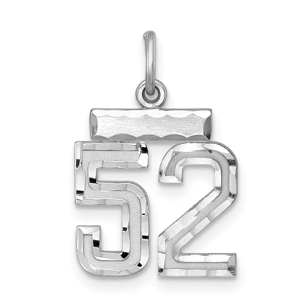 #52 Charm in Sterling Silver, 20mm Diamond-Cut - Sophia Jewelers
