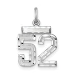 #52 Charm in Sterling Silver, 20mm Diamond-Cut - Sophia Jewelers