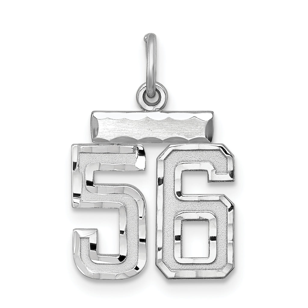 #56 Charm in Sterling Silver, 20mm Diamond-Cut - Sophia Jewelers