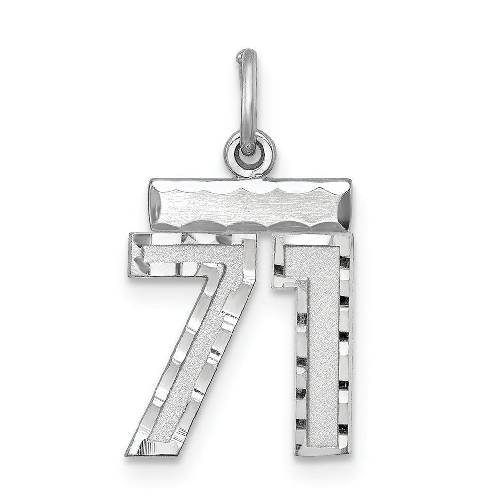#71 Charm in Sterling Silver, 20mm Diamond-Cut - Sophia Jewelers