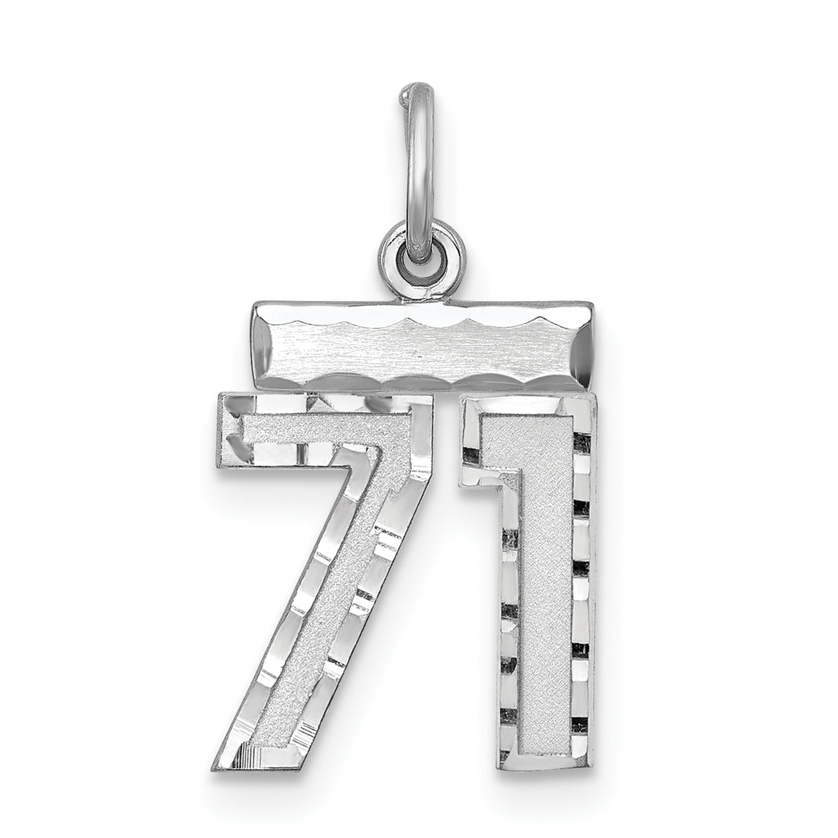 #71 Charm in Sterling Silver, 20mm Diamond-Cut - Sophia Jewelers