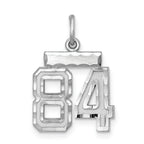 Number 84 Charm in Sterling Silver, 20mm Diamond-Cut - Sophia Jewelers