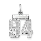Number 94 Charm in Sterling Silver, 20mm Diamond-Cut - Sophia Jewelers