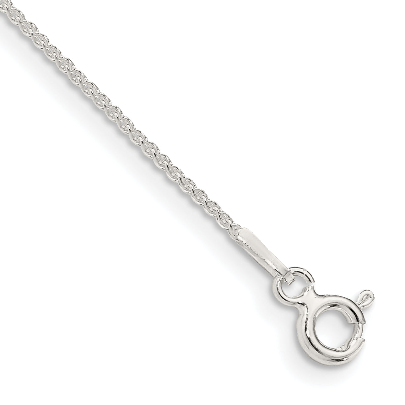 Sterling Silver 1mm Round Spiga Chain Anklet Main image
