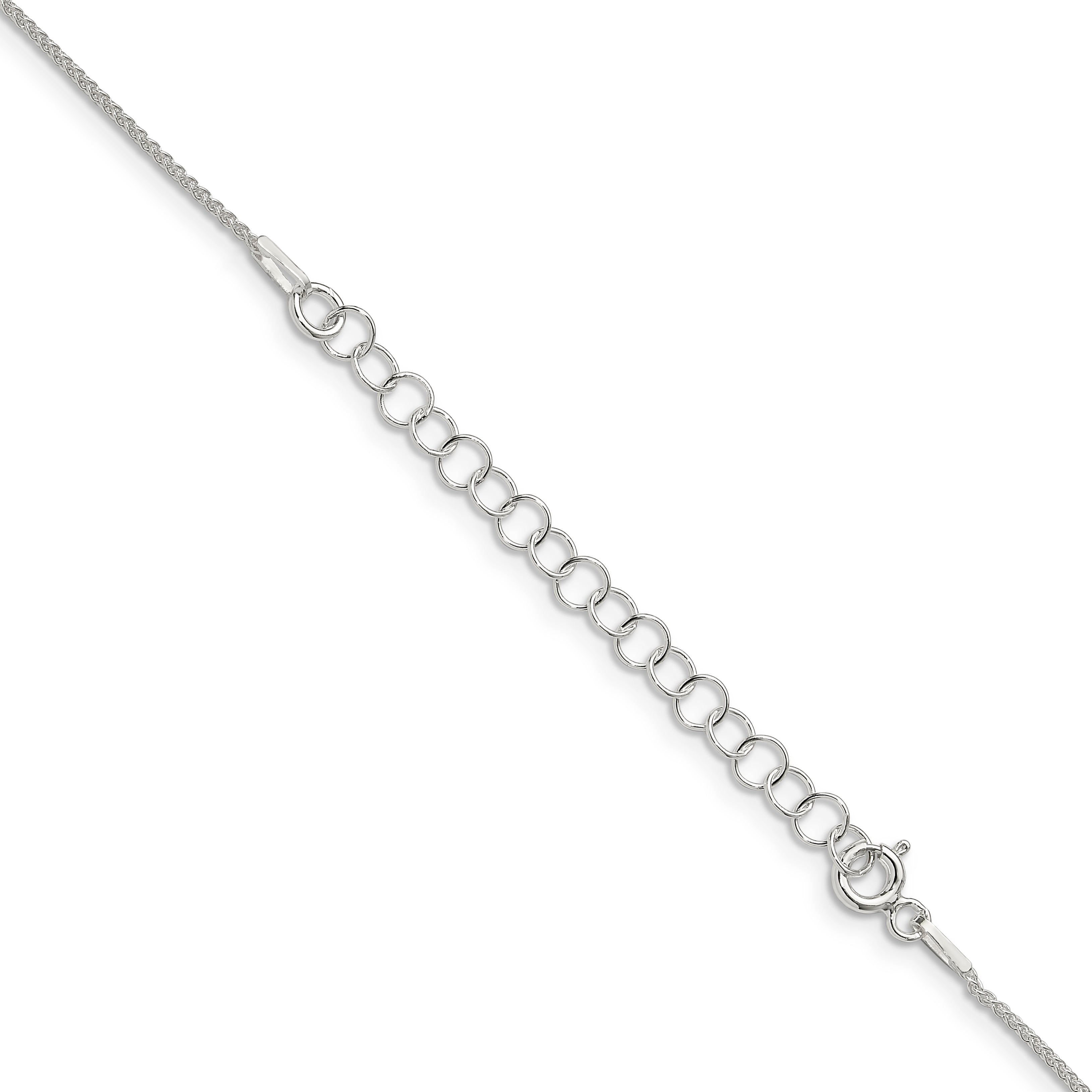 Sterling Silver 1mm Round Spiga Chain With 2 Inch Extension Secondary image