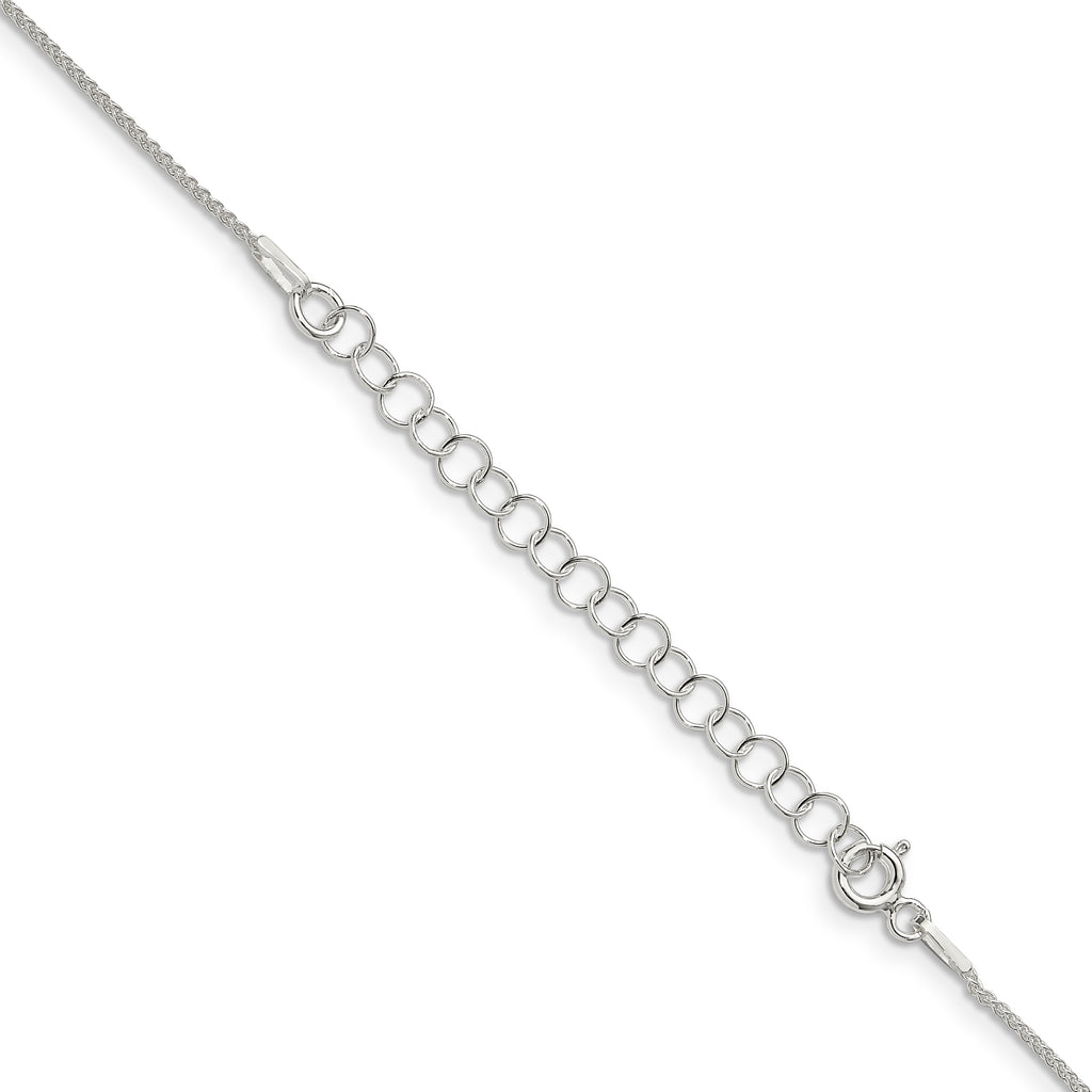 Sterling Silver 1mm Round Spiga Chain With 2 Inch Extension