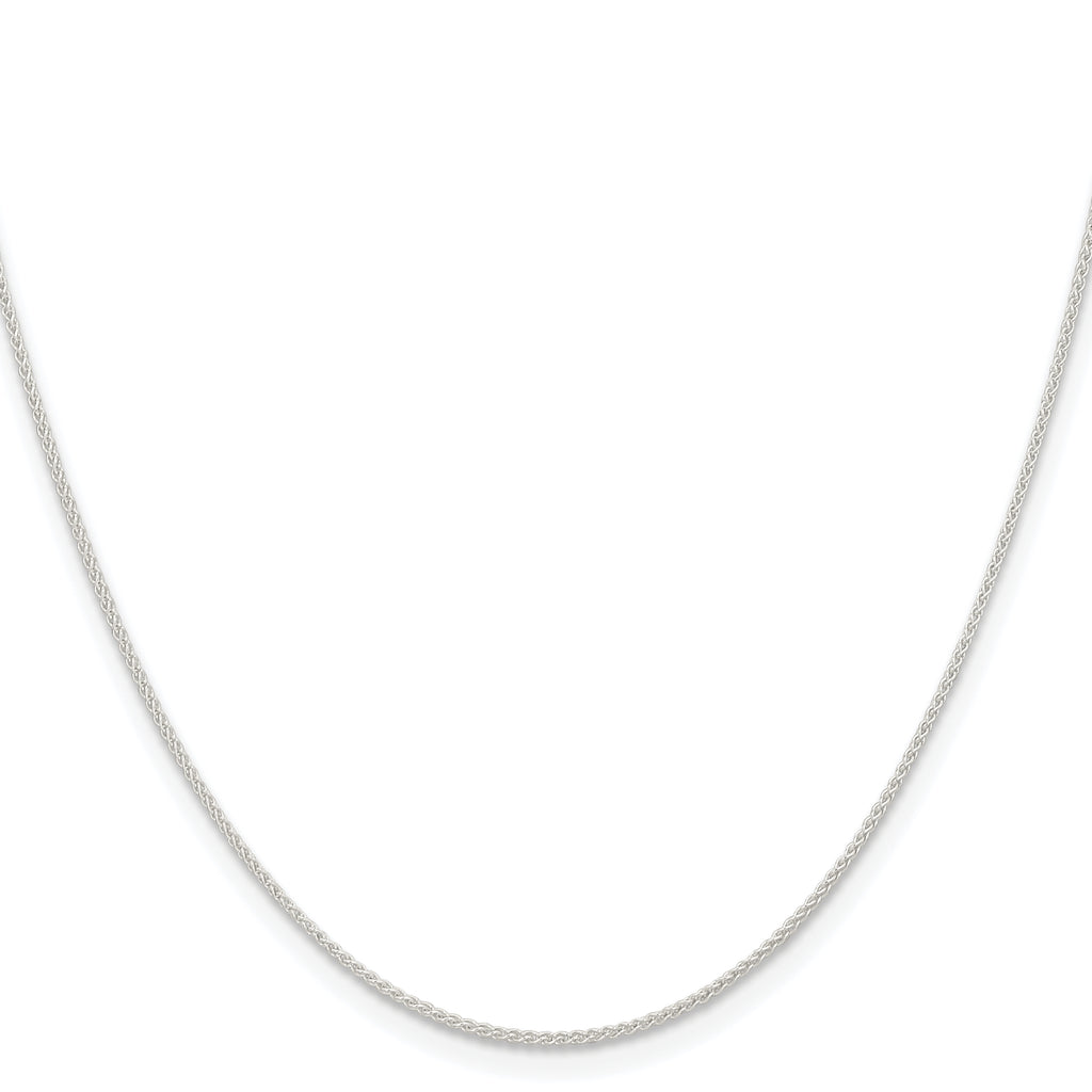 Sterling Silver Rhodium-Plated 1mm Round Spiga Chain
