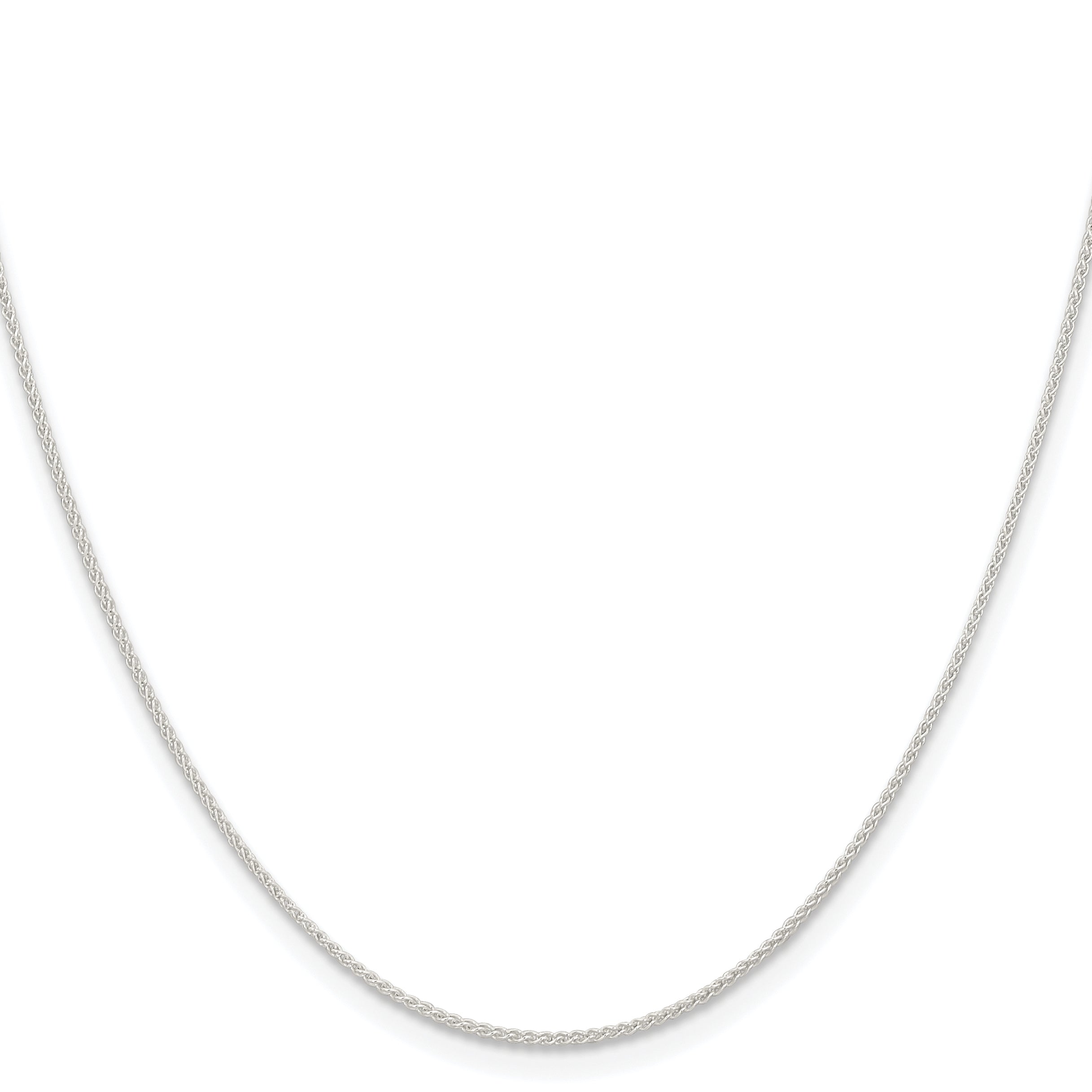 Sterling Silver Rhodium-Plated 1mm Round Spiga Chain