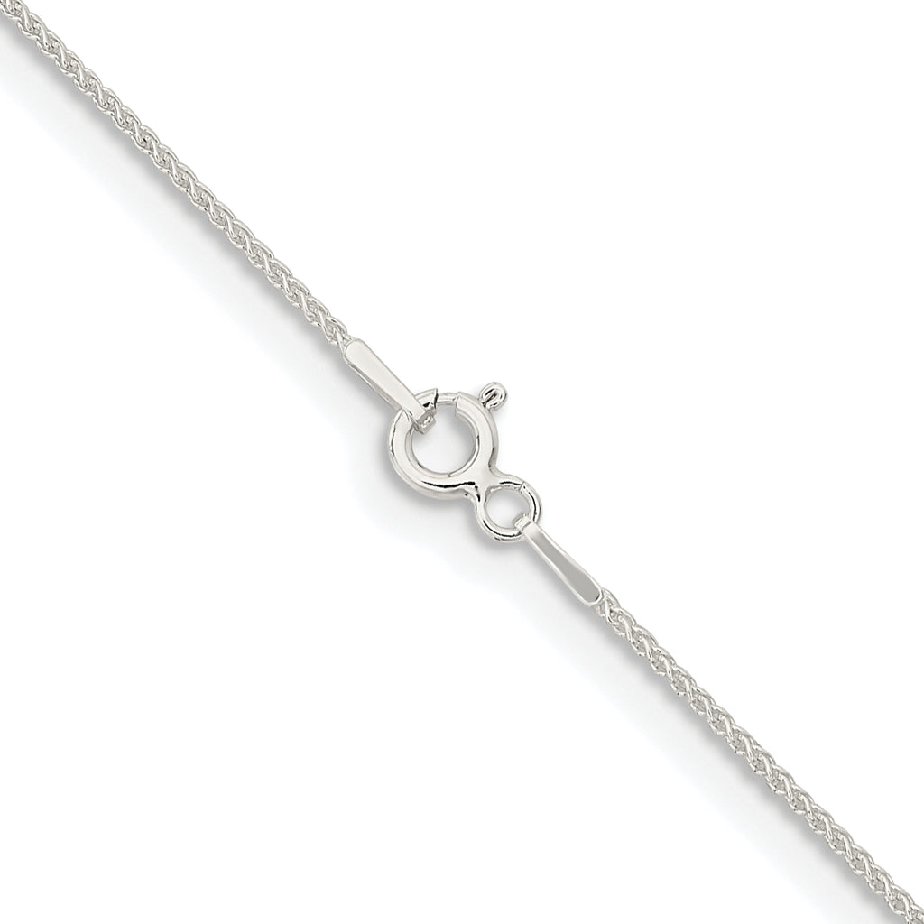 Sterling Silver Rhodium-Plated 1mm Round Spiga Chain