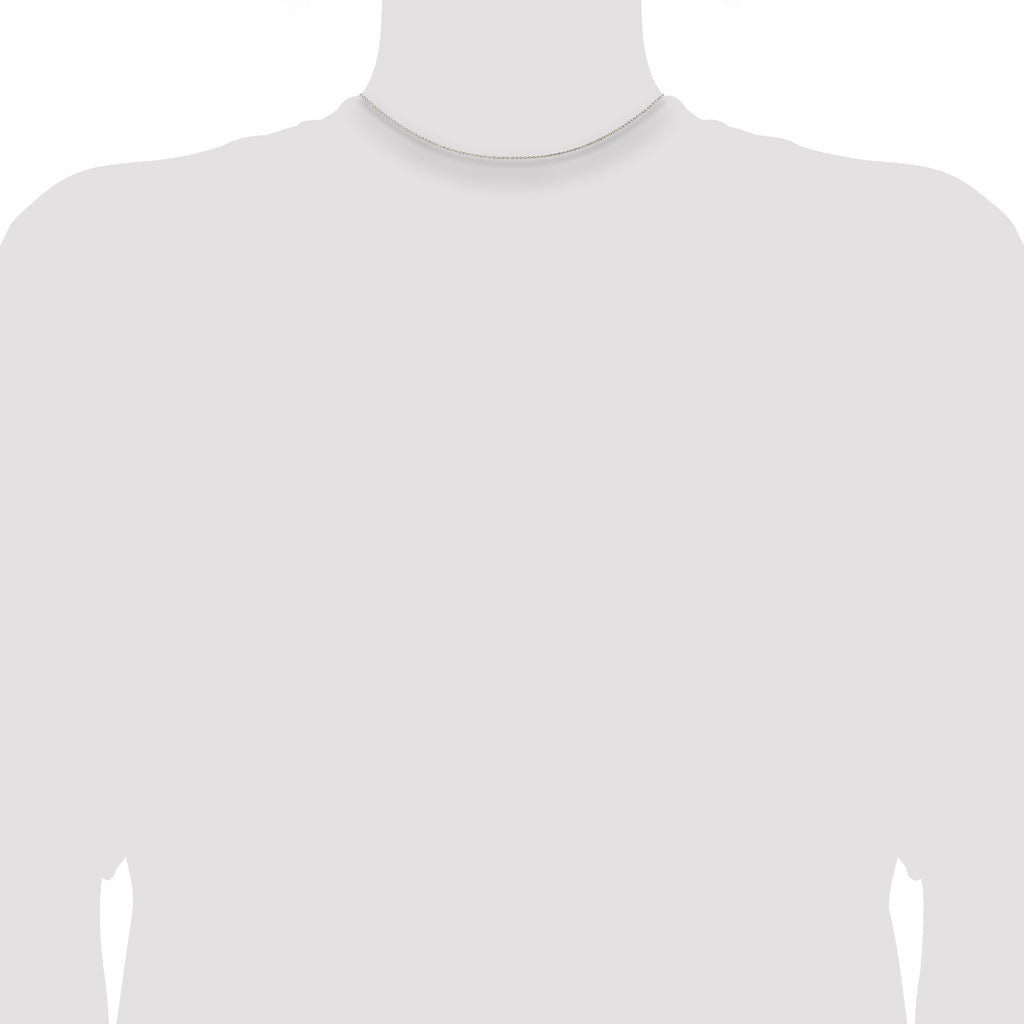 Sterling Silver Rhodium-Plated 1mm Round Spiga Chain