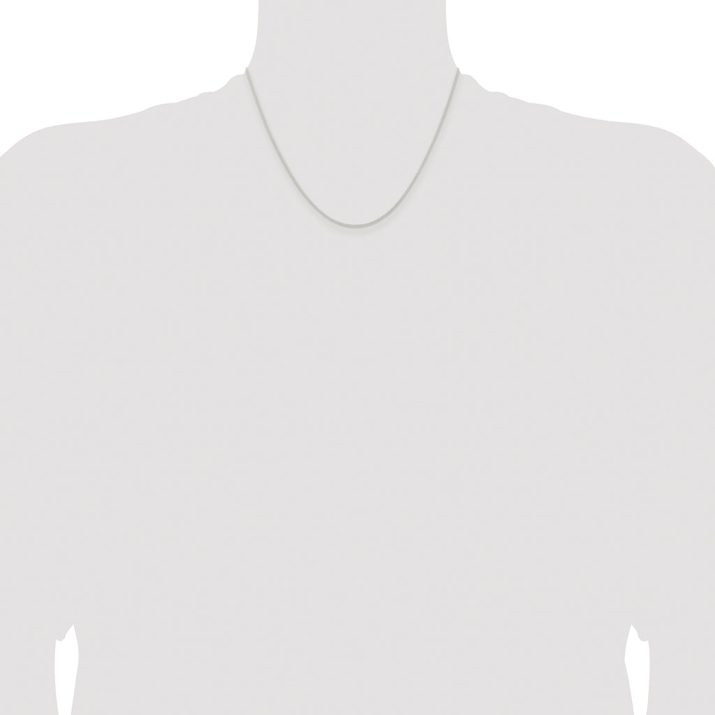 Sterling Silver Rhodium-Plated Wheat Chain Necklace 1mm