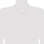 Sterling Silver Rhodium-Plated Wheat Chain Necklace 1mm