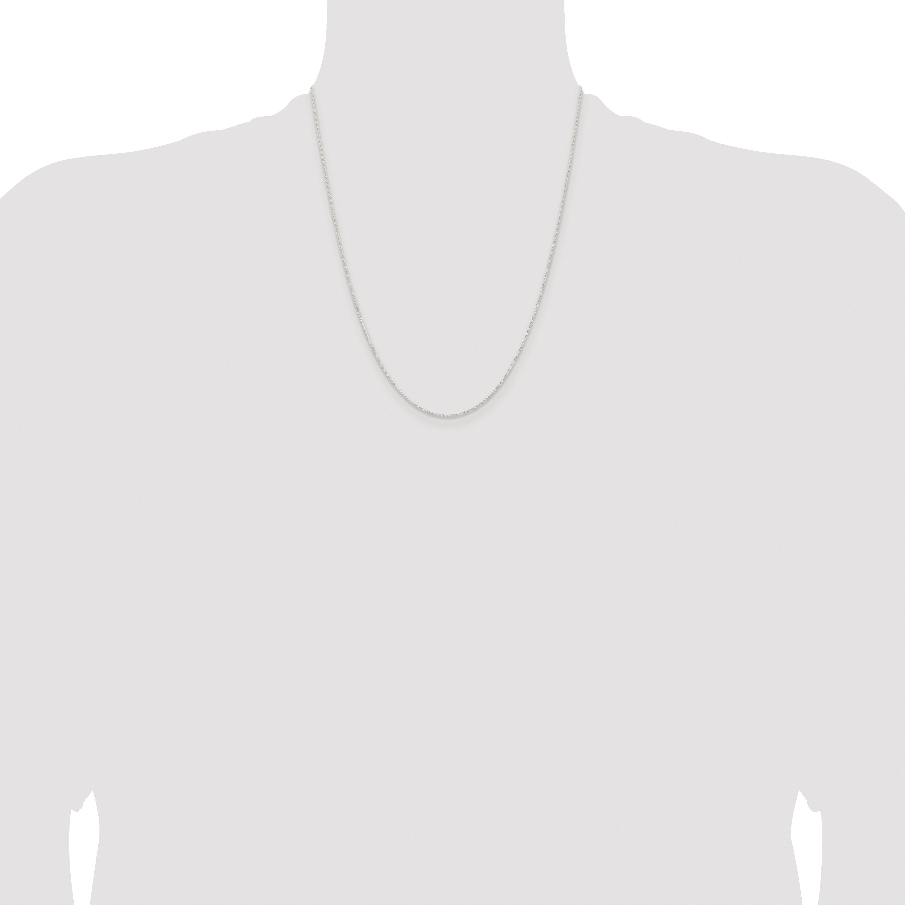 Sterling Silver Rhodium-plated 1mm Round Spiga Chain