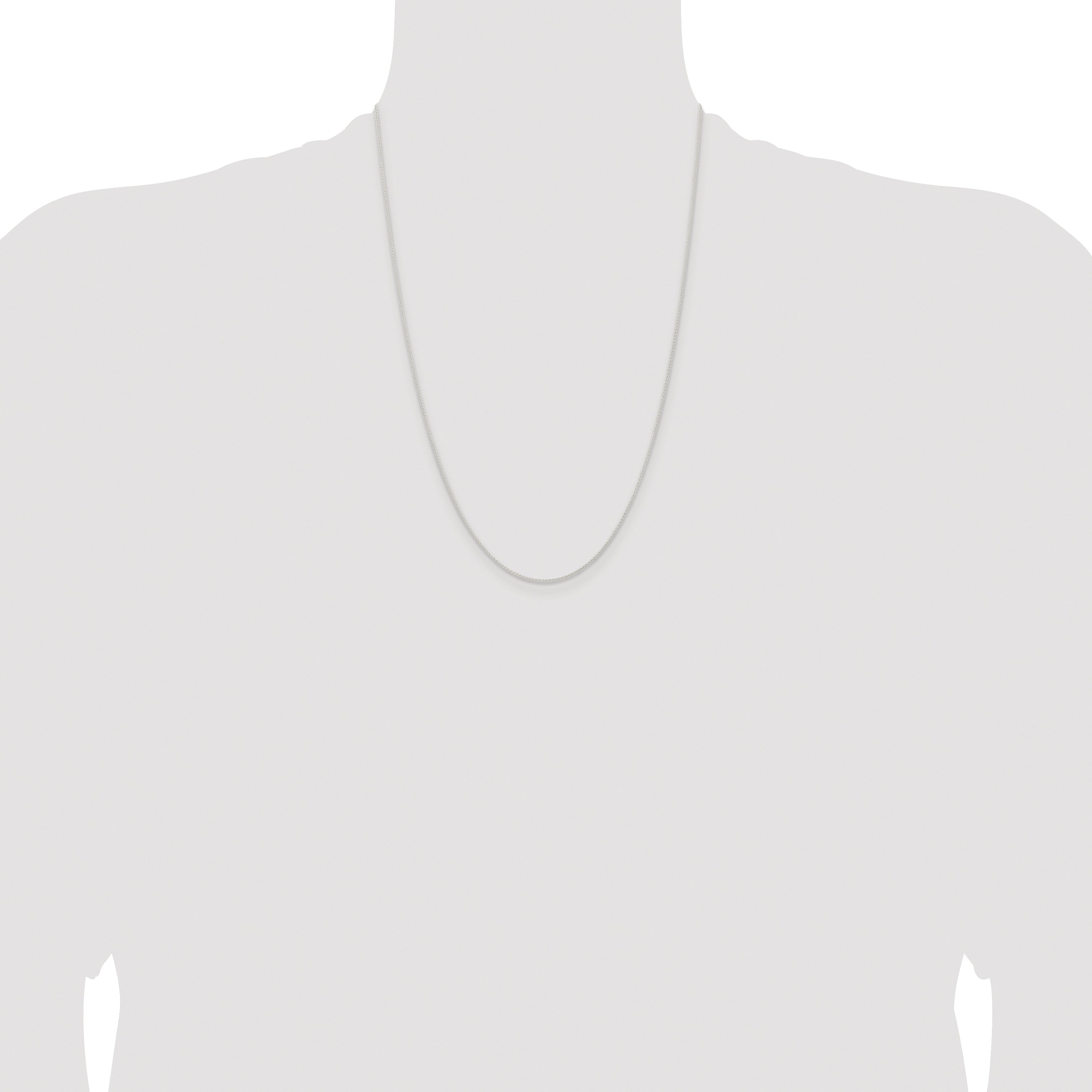 Sterling Silver Rhodium-plated 1mm Round Spiga Chain