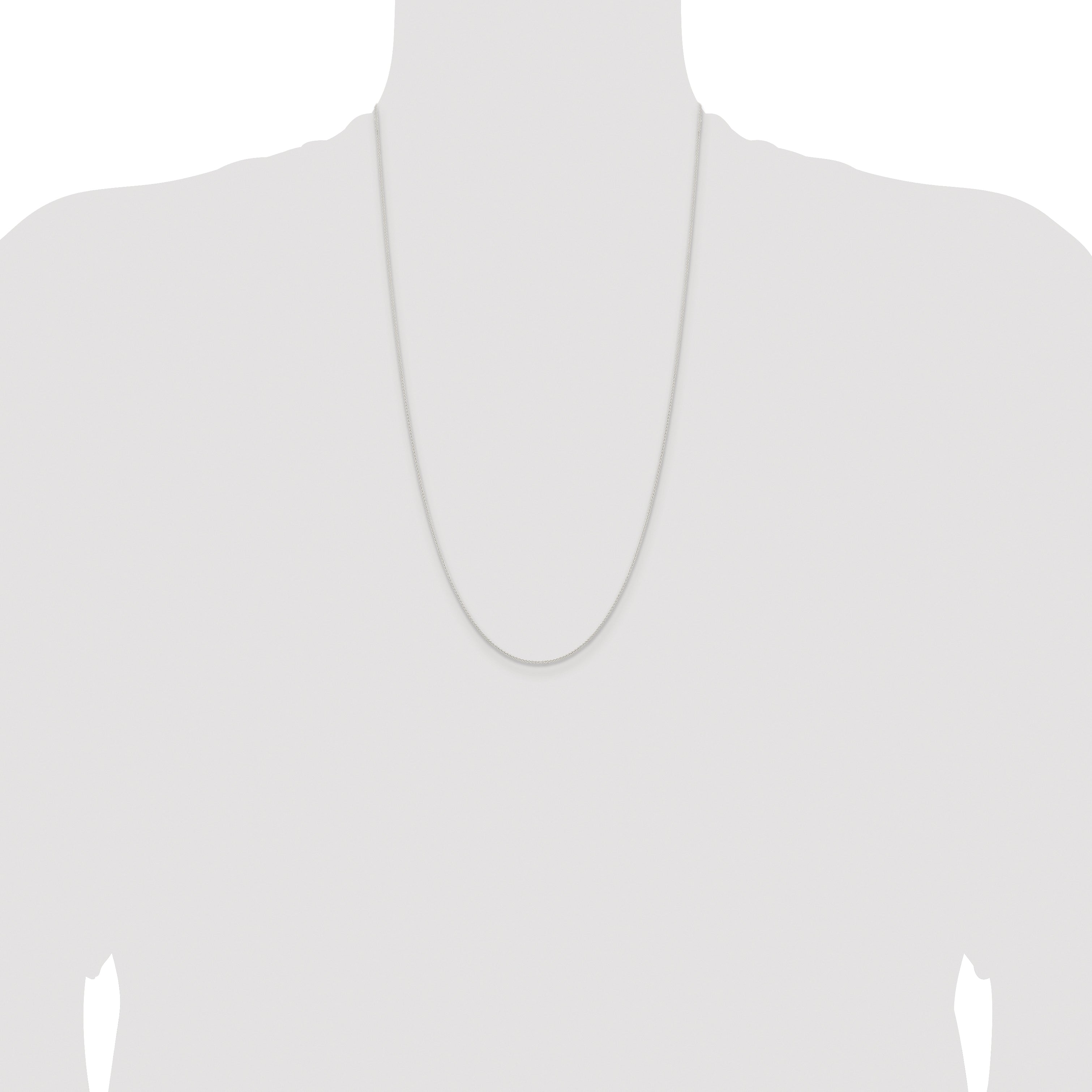 Sterling Silver Rhodium-plated 1mm Round Spiga Chain