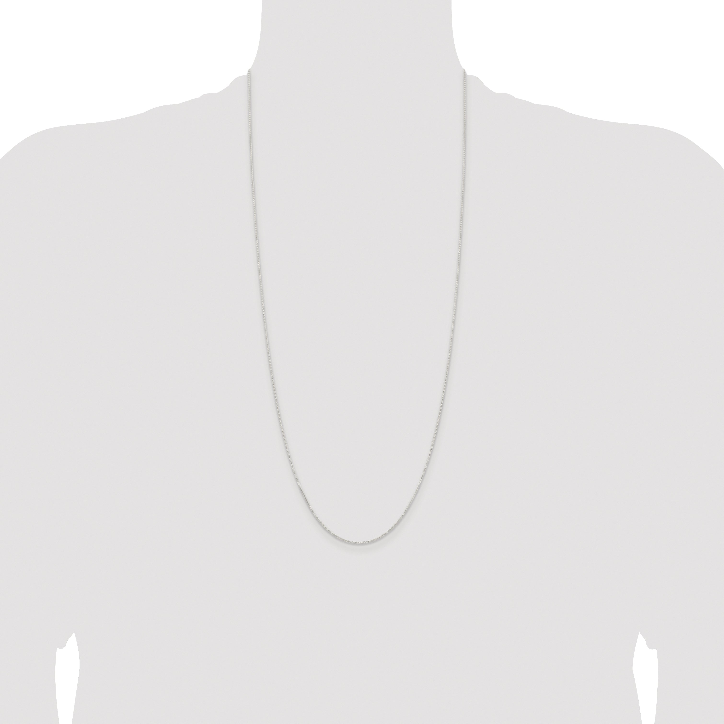 Sterling Silver Rhodium-plated 1mm Round Spiga Chain