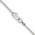 Sterling Silver 1.25mm Round Spiga Chain Anklet