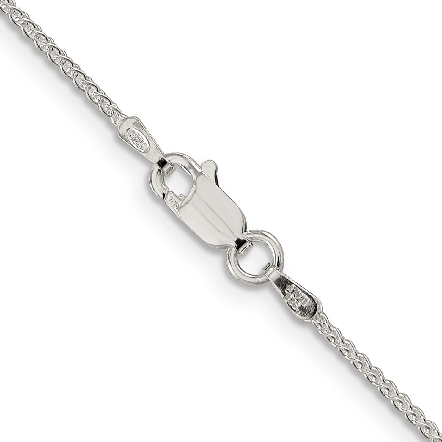 Sterling Silver Wheat Chain Necklace 1.25mm