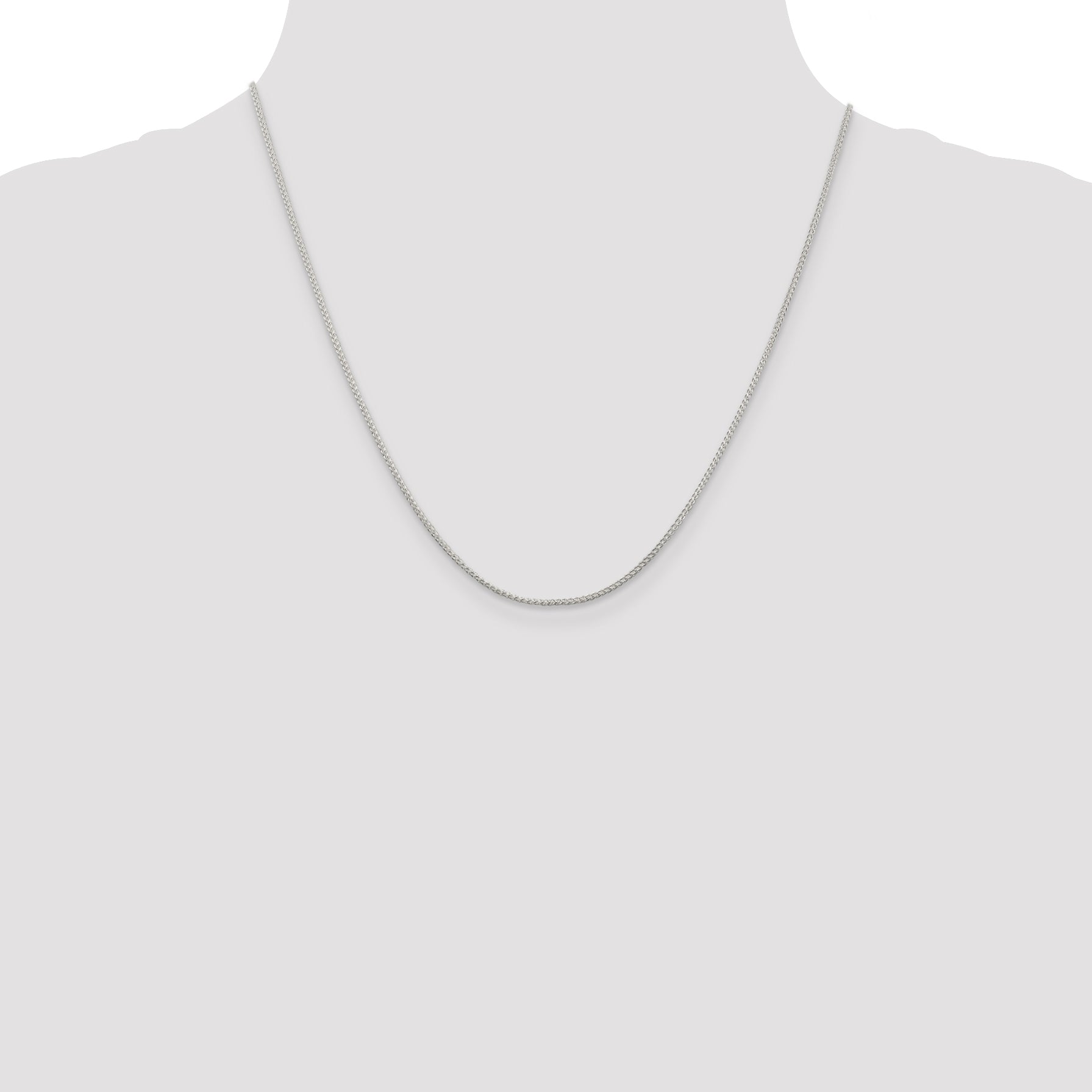 Sterling Silver 1.25mm Round Spiga Chain Anklet