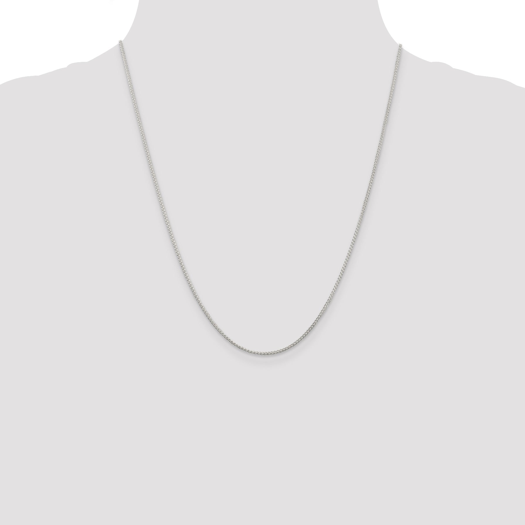 Sterling Silver 1.25mm Round Spiga Chain With 2 Inch Extension