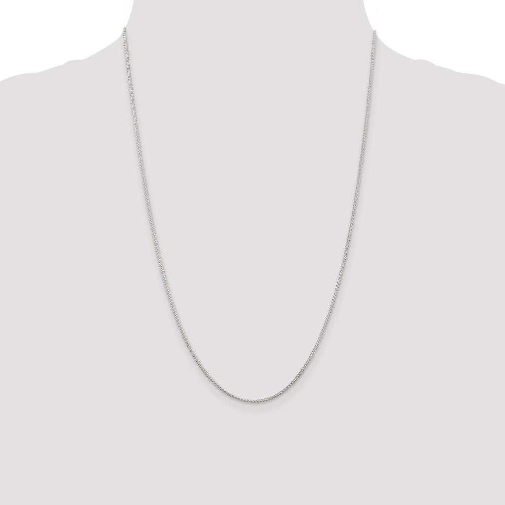 Sterling Silver 1.25mm Round Spiga Chain Anklet