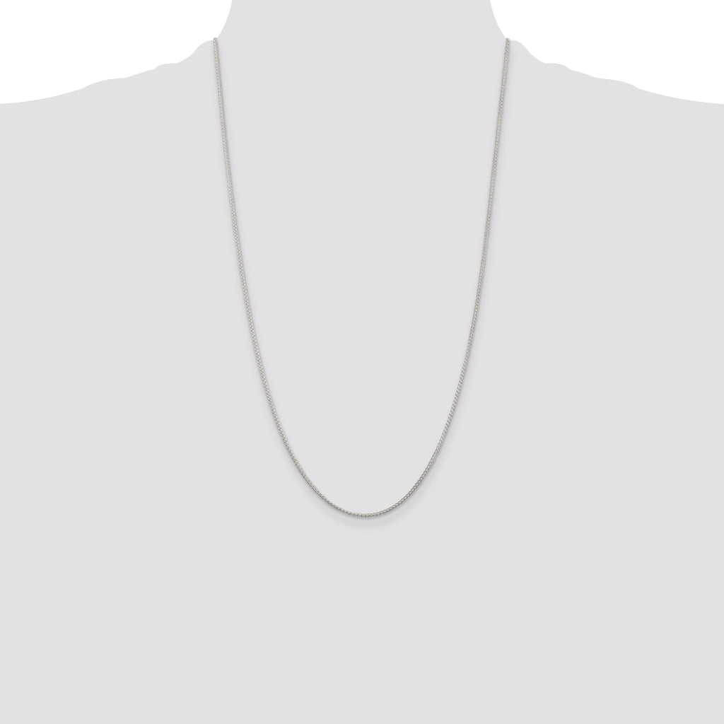 Sterling Silver 1.25mm Round Spiga Chain Anklet