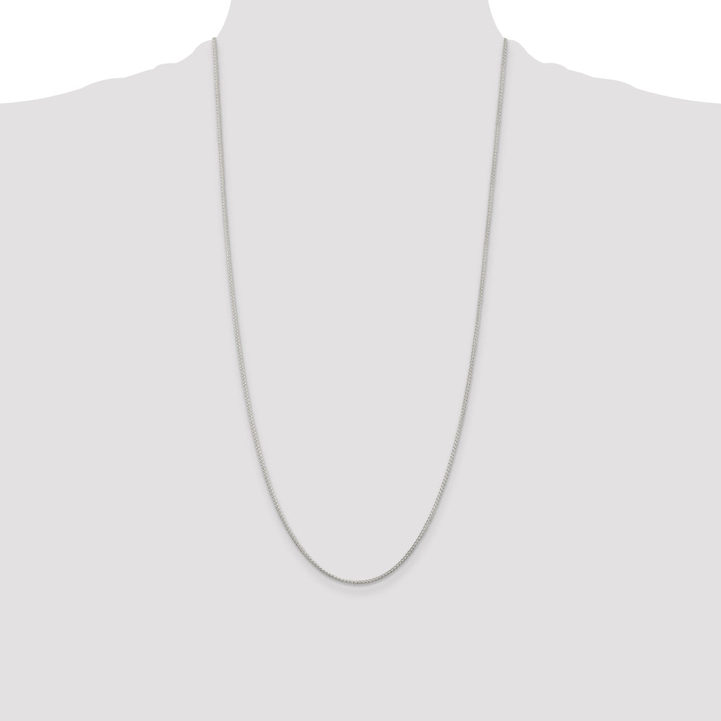 Sterling Silver 1.25mm Round Spiga Chain Anklet