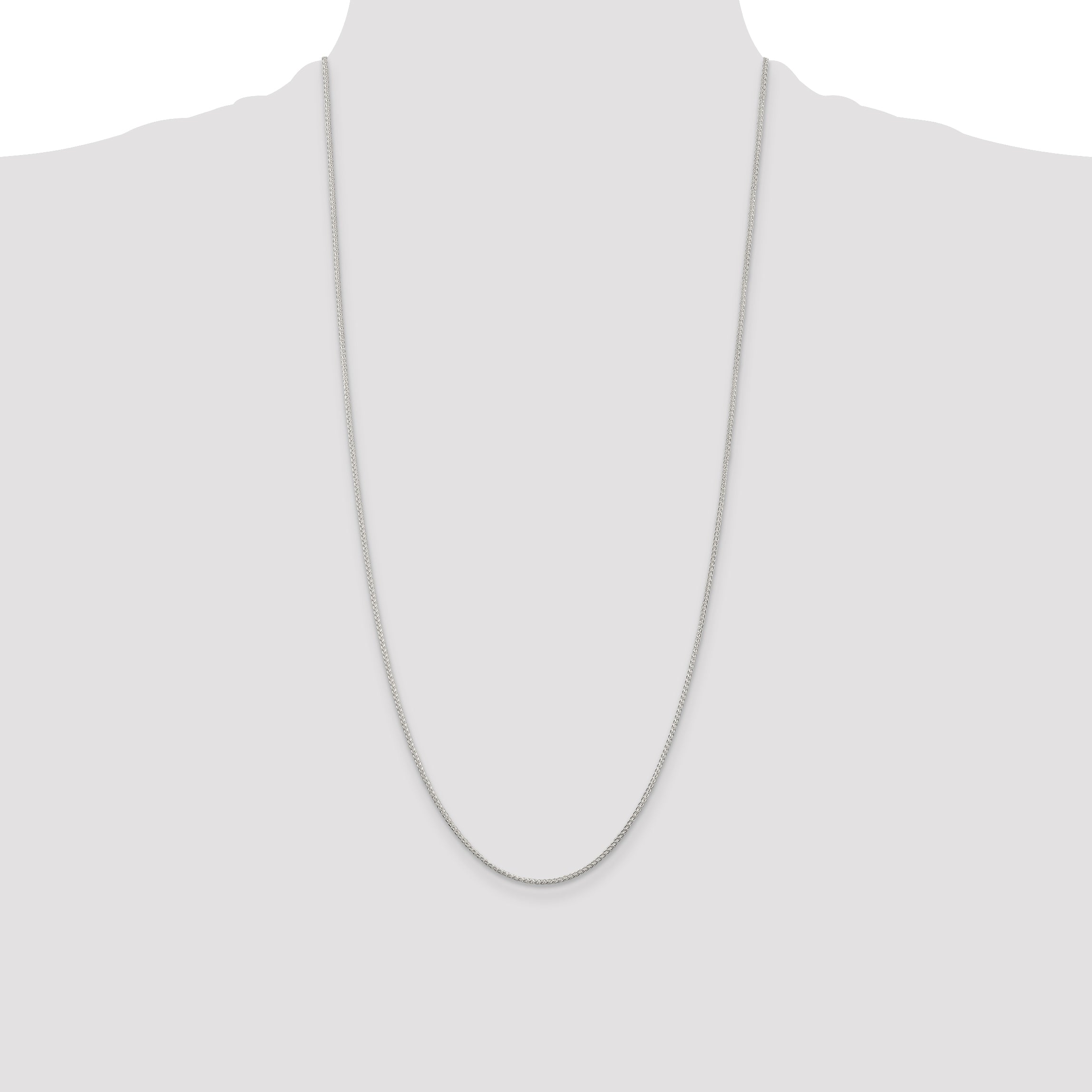 Sterling Silver 1.25mm Round Spiga Chain Anklet