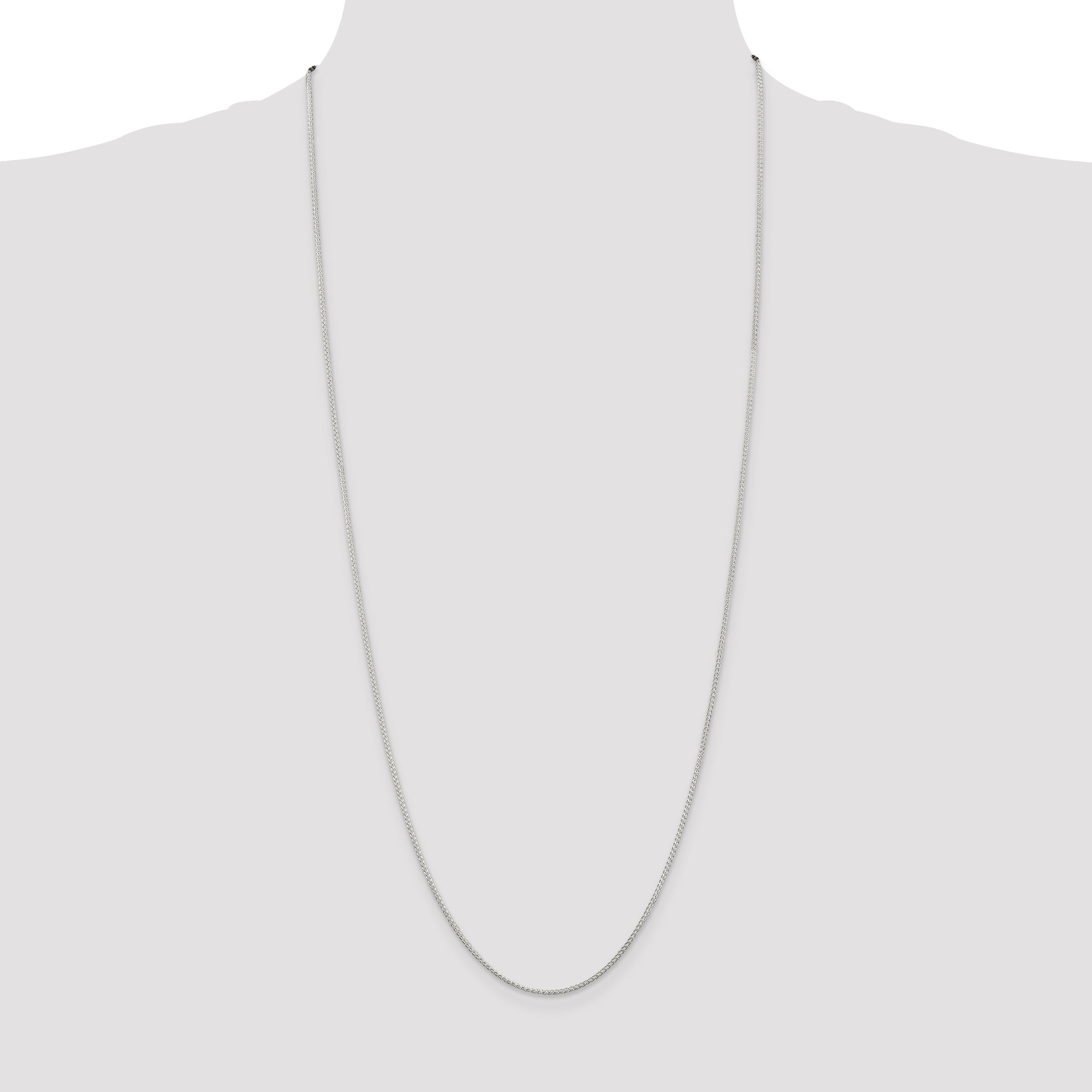 Sterling Silver 1.25mm Round Spiga Chain Anklet