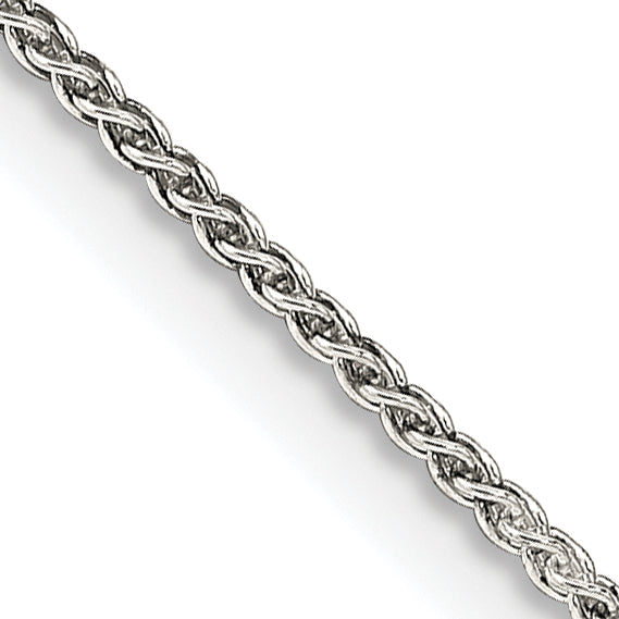 Sterling Silver 1.25mm Round Spiga Chain Anklet