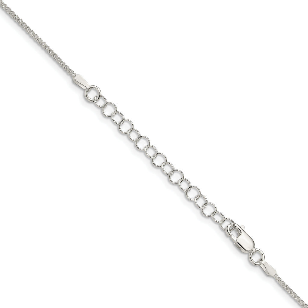 Sterling Silver 1.25mm Round Spiga Chain With 2 Inch Extension