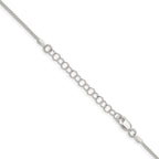 Sterling Silver 1.25mm Round Spiga Chain With 2 Inch Extension