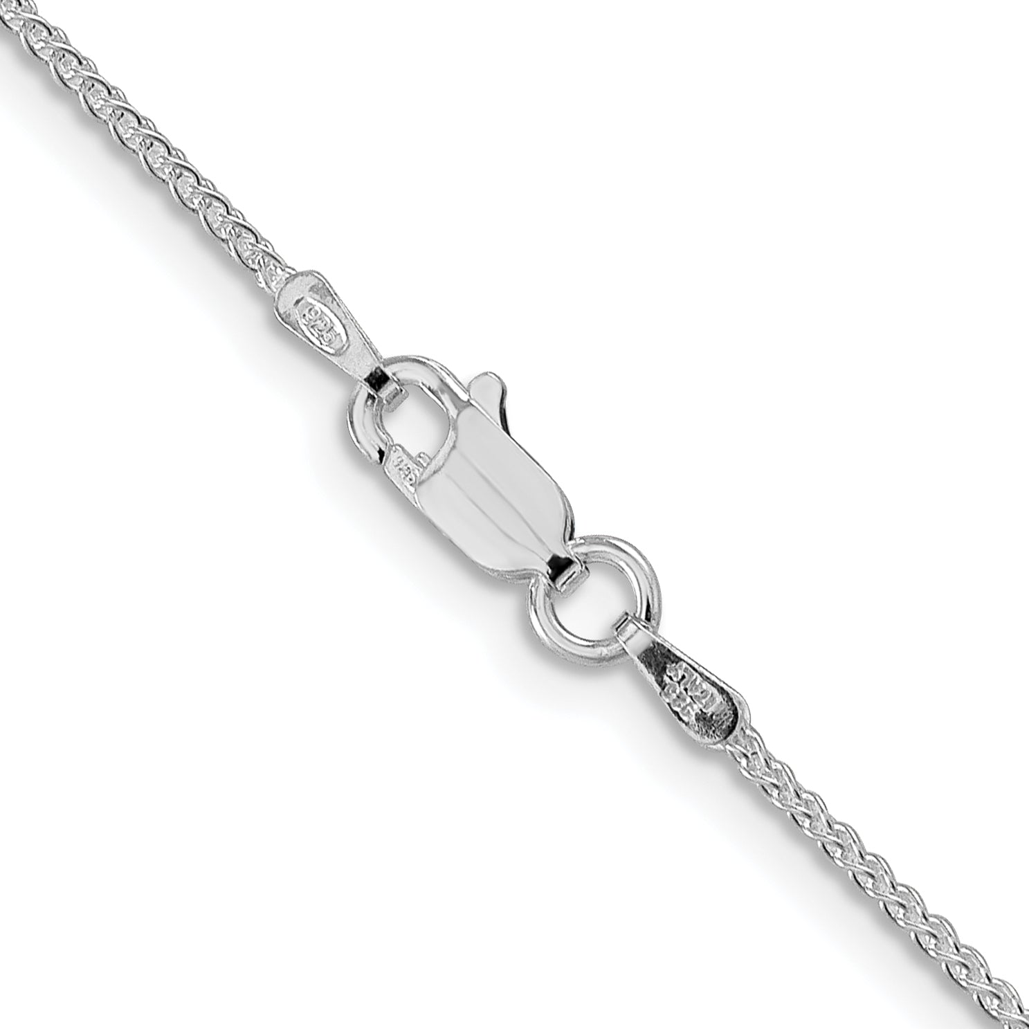 Sterling Silver Rhodium-Plated 1.25mm Round Spiga Chain