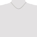 Sterling Silver Rhodium-Plated Wheat Chain Necklace 1.25mm
