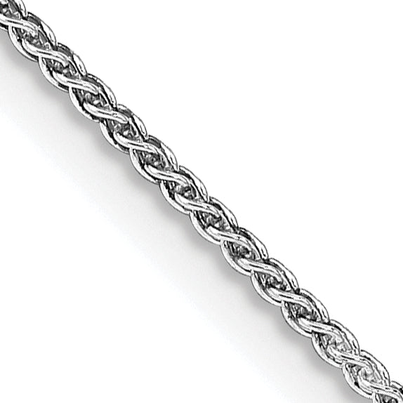 Sterling Silver Rhodium-Plated Wheat Chain Necklace 1.25mm